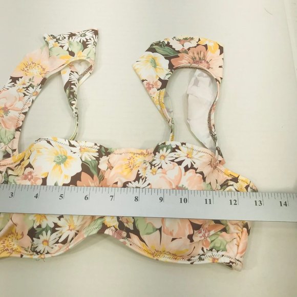 Shade And Shore Women's Size 34C Ruffle Strap Bikini Swim Top Cinnamon NWOT - Picture 9 of 12